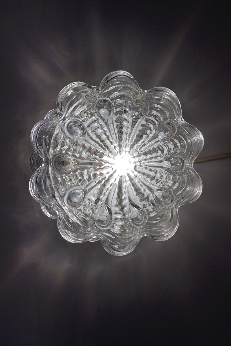 20th Century German Vintage Bubble Glass Ceiling or Wall Light Flush Mount, 1960s