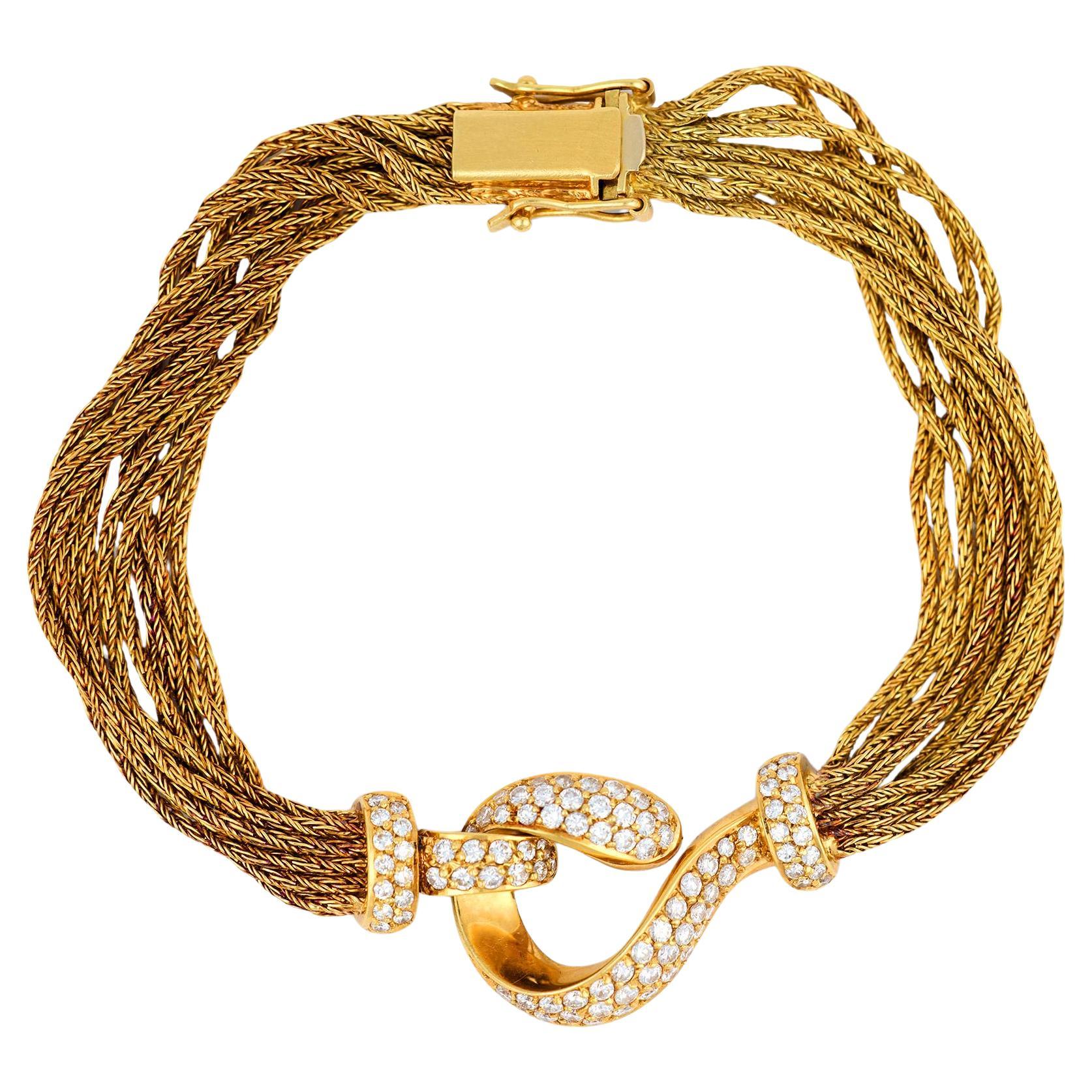 German vintage diamond 18k gold bracelet