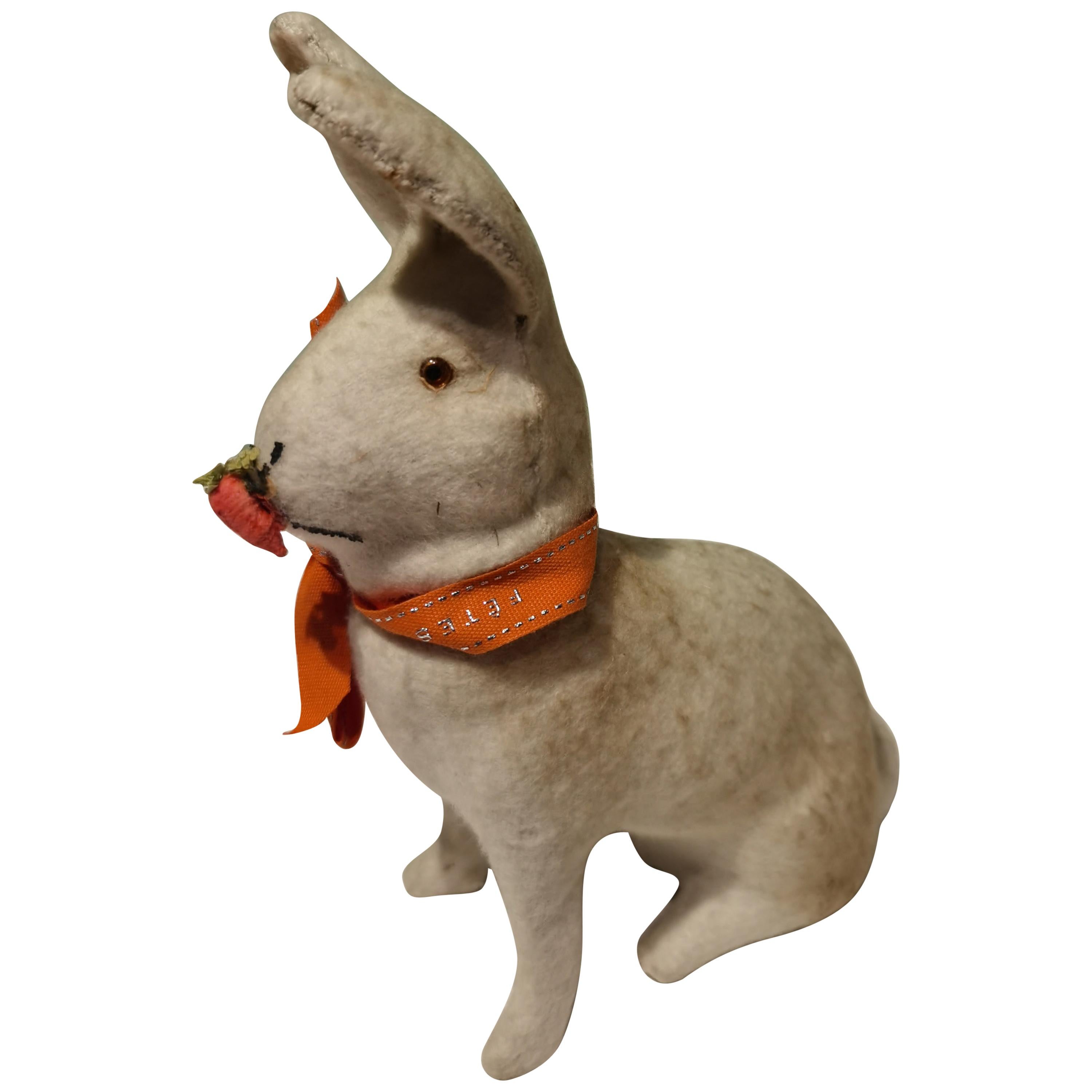 German Vintage Easter Candy Box Bunny Figure Papier Mâché For Sale