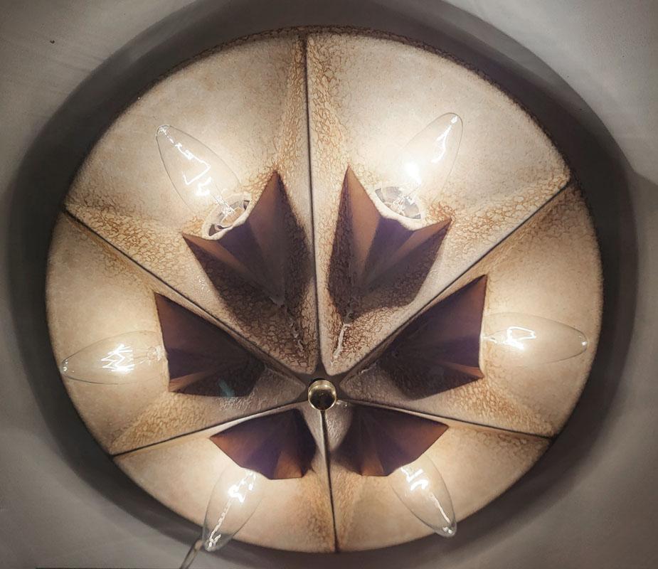 Glazed German Vintage Geometric Ceramic Wall Ceiling Light Flush Mount Sconce 1960s