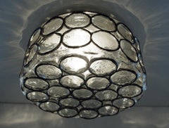 German Vintage Geometric Glass Ceiling or Wall Lights Flushmounts, 1960s