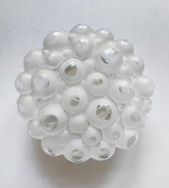 German Vintage Glass Ceiling or Wall Light Flush Mount, 1960s