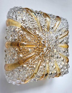 One of... German Vintage Glass Ceiling or Wall Light Flushmount Sconce, 1960s
