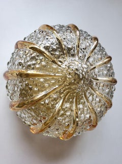 German Vintage Glass Ceiling or Wall Light Flushmount Sconce, 1960s