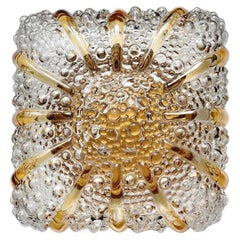 One of... German Vintage Glass Ceiling or Wall Light Flushmount Sconce, 1960s