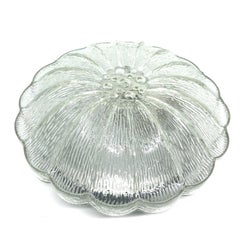 Lampada da incasso tedesca in vetro vintage a forma di fiore, Glashütte Limburg, Germania, anni '60