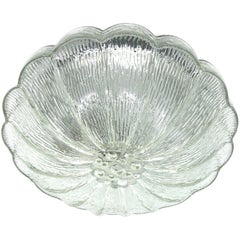 German Vintage Glass Flower Flush Mount, Glashütte Limburg, Germany, 1960s