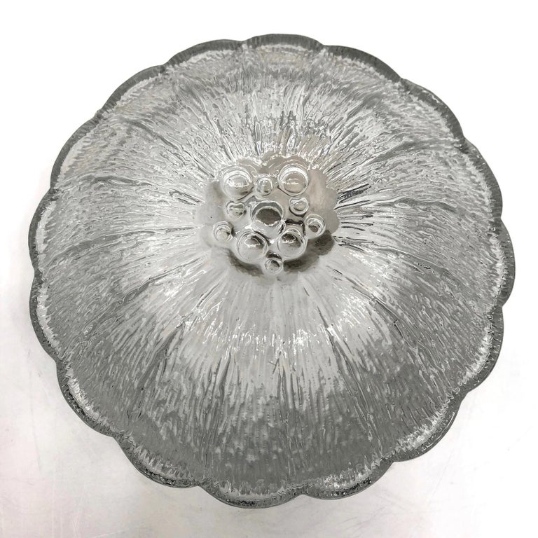 German Vintage Glass Flower Flush Mount Massive Leuchten Germany