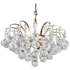 Lustre à suspension allemand vintage en métal doré, années 1960