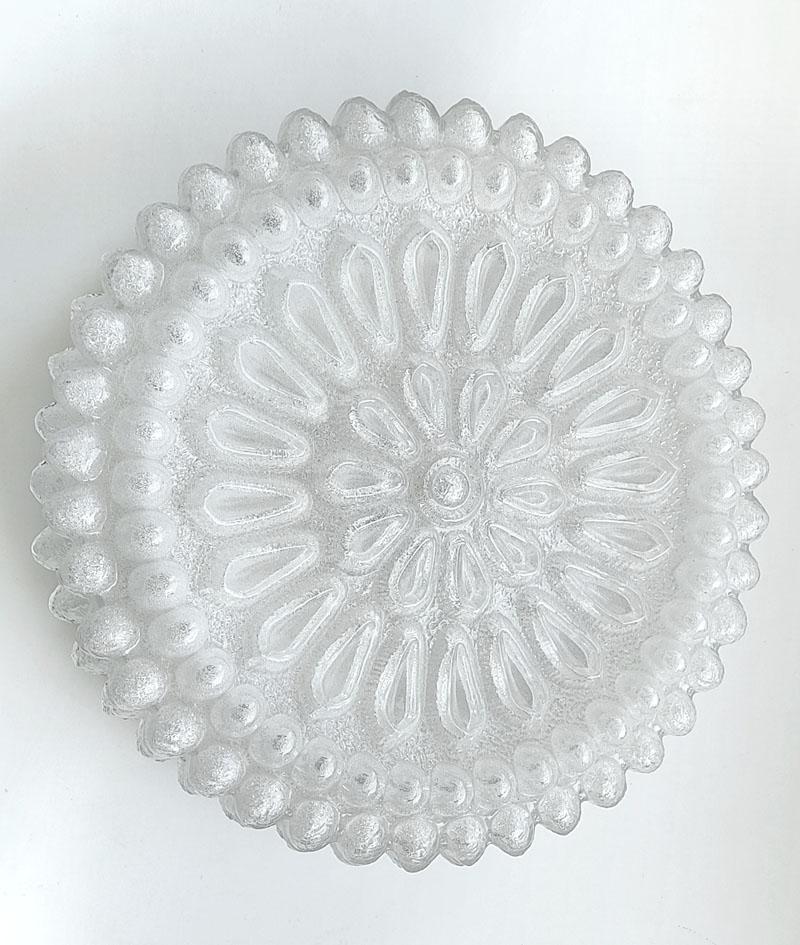Mid-Century Modern Large German Vintage Crystal Bubble Glass Ceiling or Wall Flush Mount, 1960s For Sale