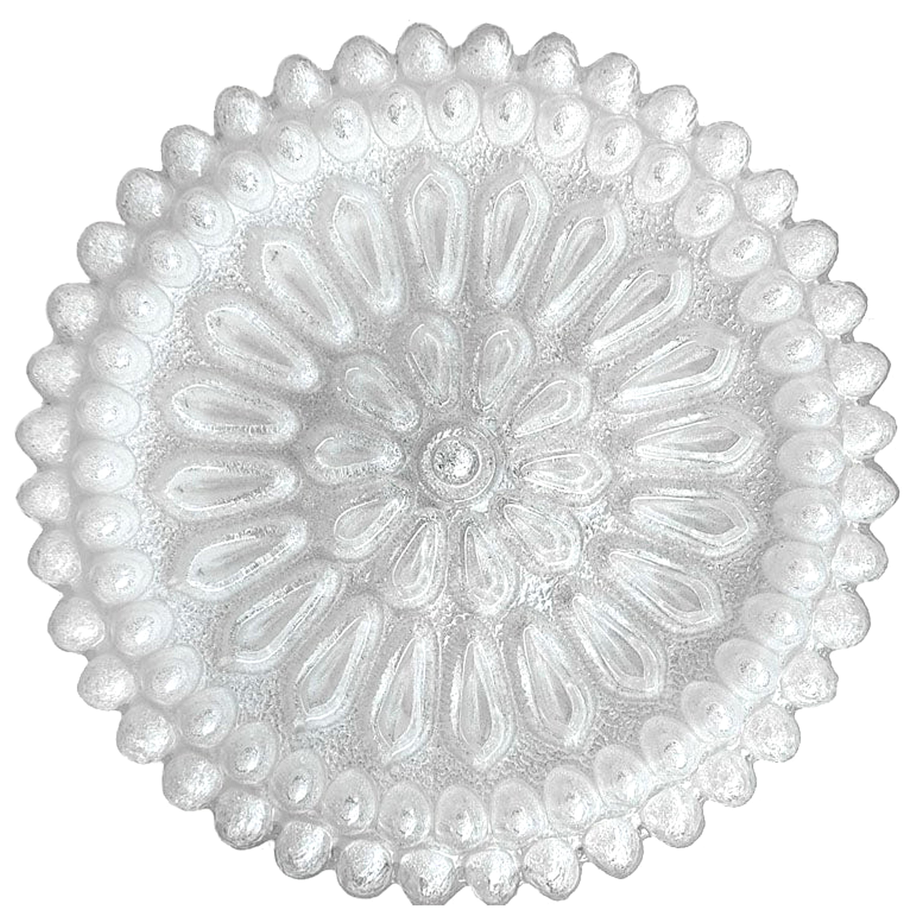 Large German Vintage Crystal Bubble Glass Ceiling or Wall Flush Mount, 1960s