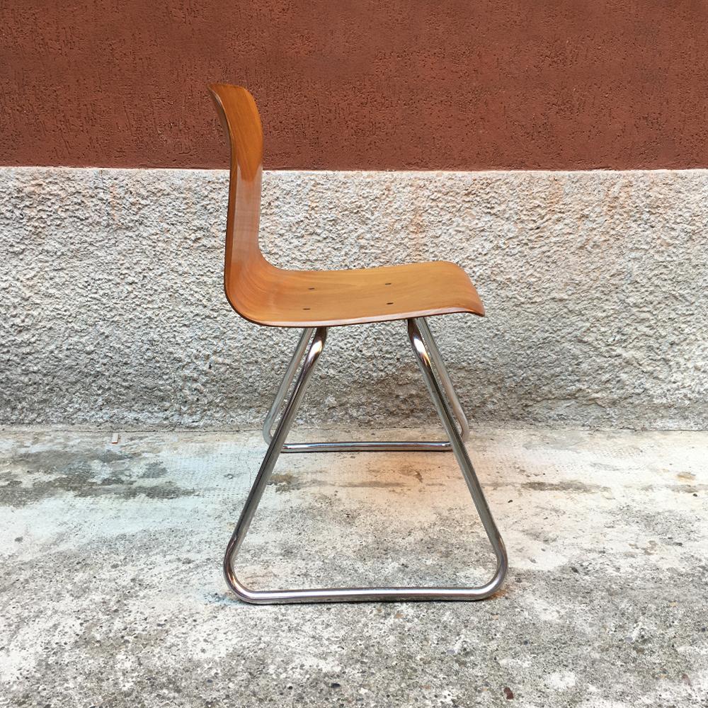 German vintage light wood and chromed steel Pagholz chair, 1960s
Stackable Pagholz chair, in light wood, dating to the 1960s. Basement in chromed steel and curved wooden seat
Perfect condition.
Measures: 55 x 42 x 77 H cm
There are other chairs in