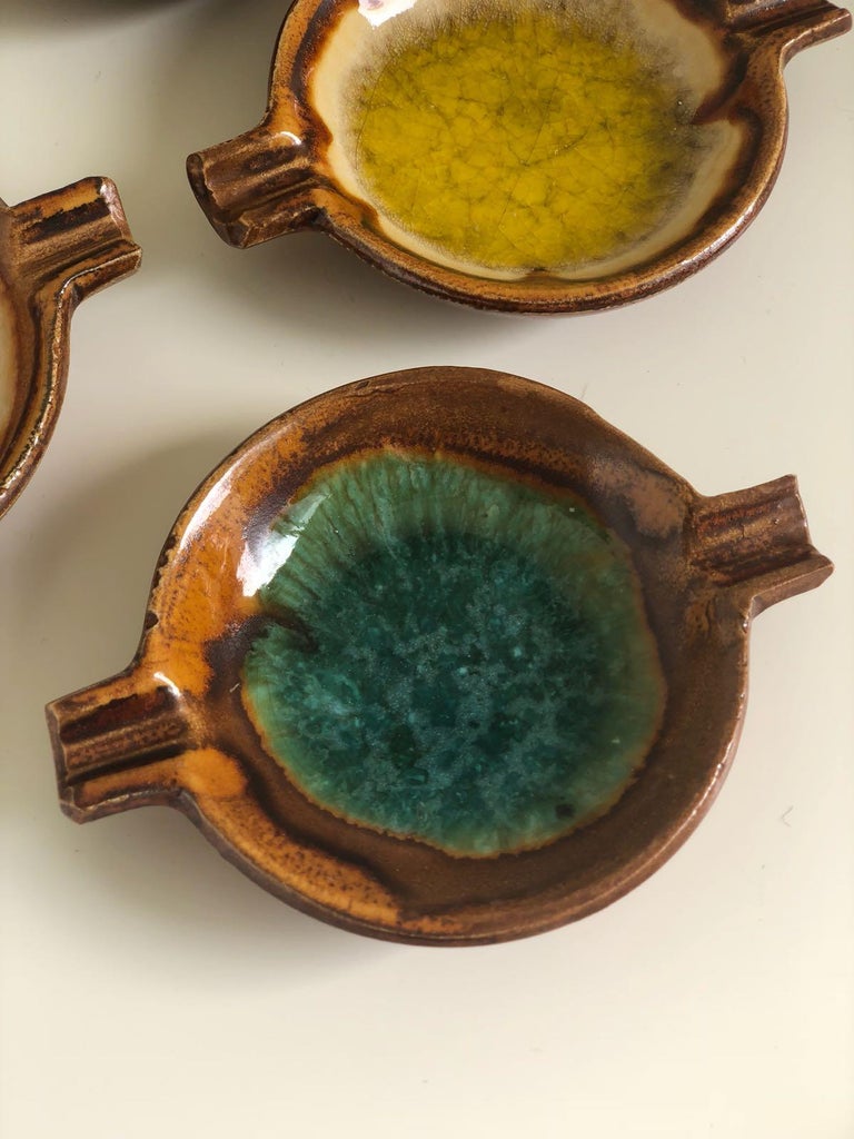 German Vintage Midcentury Portable Ashtrays, Set of Six, 1960s For Sale