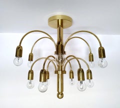German Vintage Sculptural Ceiling Light Flush Mount Chandelier, 1970s