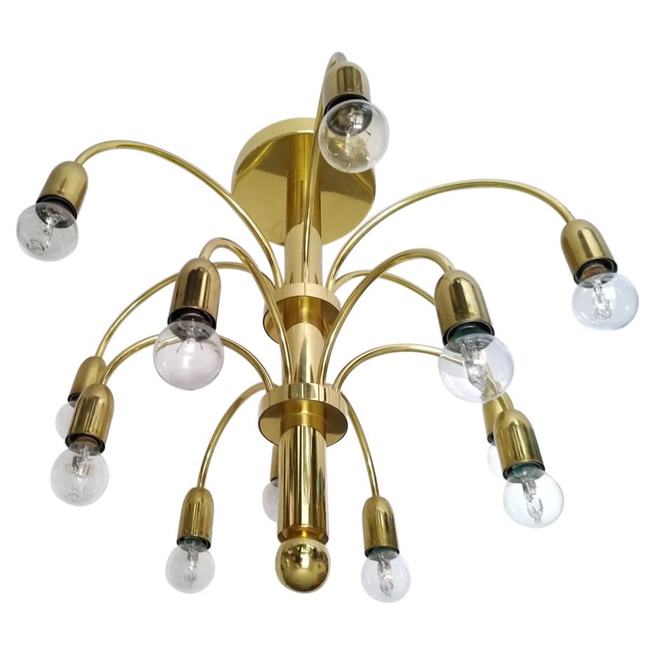 German Vintage Sculptural Ceiling Light Flush Mount Chandelier, 1970s