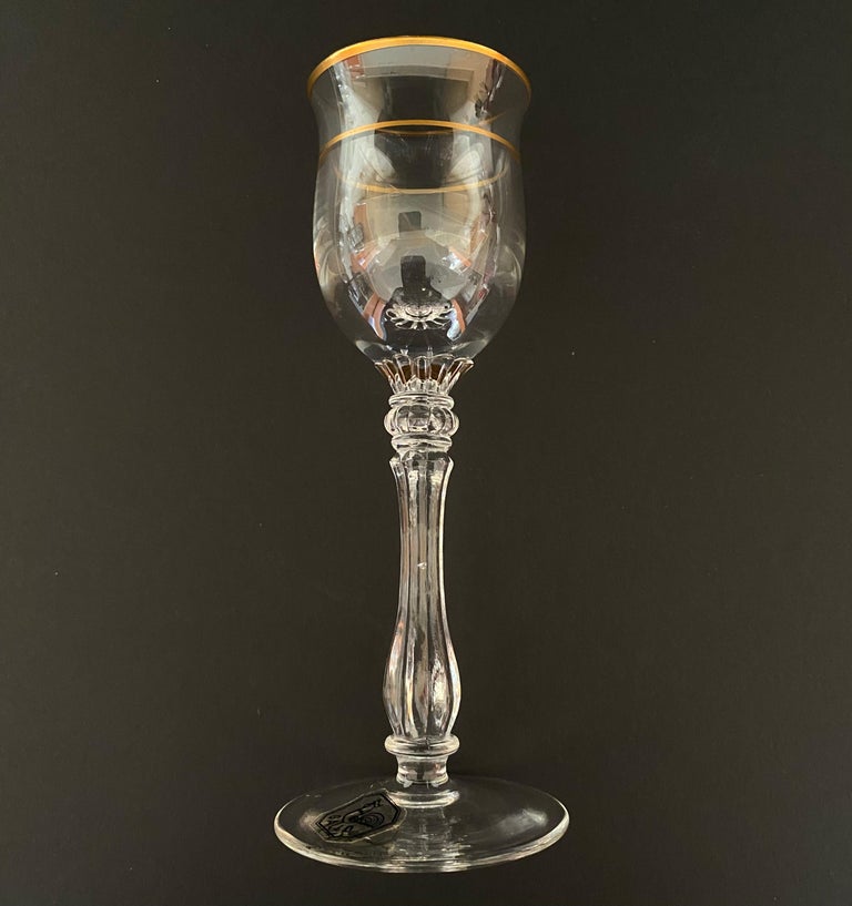 Late 20th Century Crystal Cut Wine Glasses- Set of 6