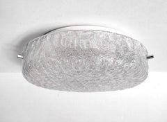German Vintage Textured Murano Glass Flush Mount, 1960s