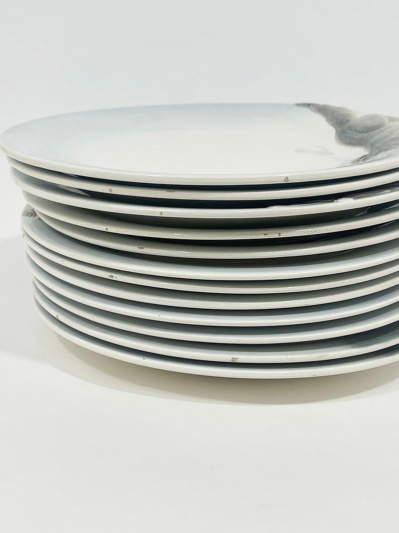 German Wächtersbach 12 Hunting plates and tureen by Carl Bull, 1910 For Sale 9