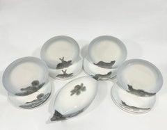 Wächtersbach alemán 12 Platos de caza y sopera de Carl Bull, 1910