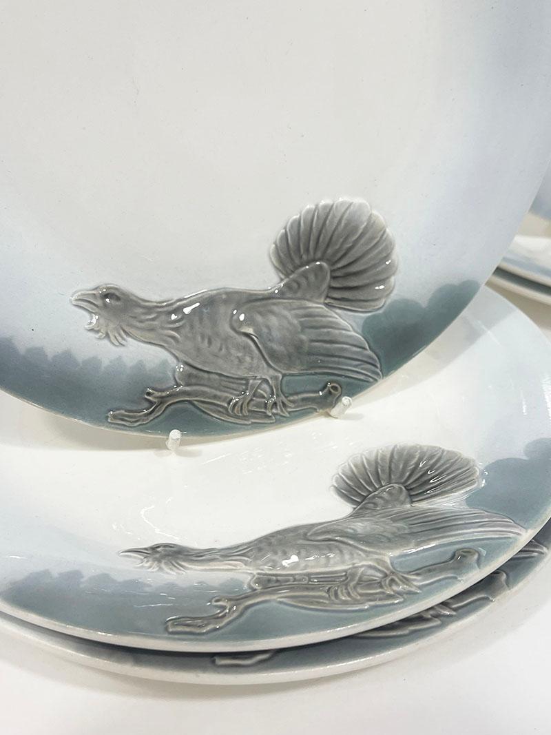 German Wächtersbach 12 Hunting plates and tureen by Carl Bull, 1910 In Good Condition For Sale In Delft, NL