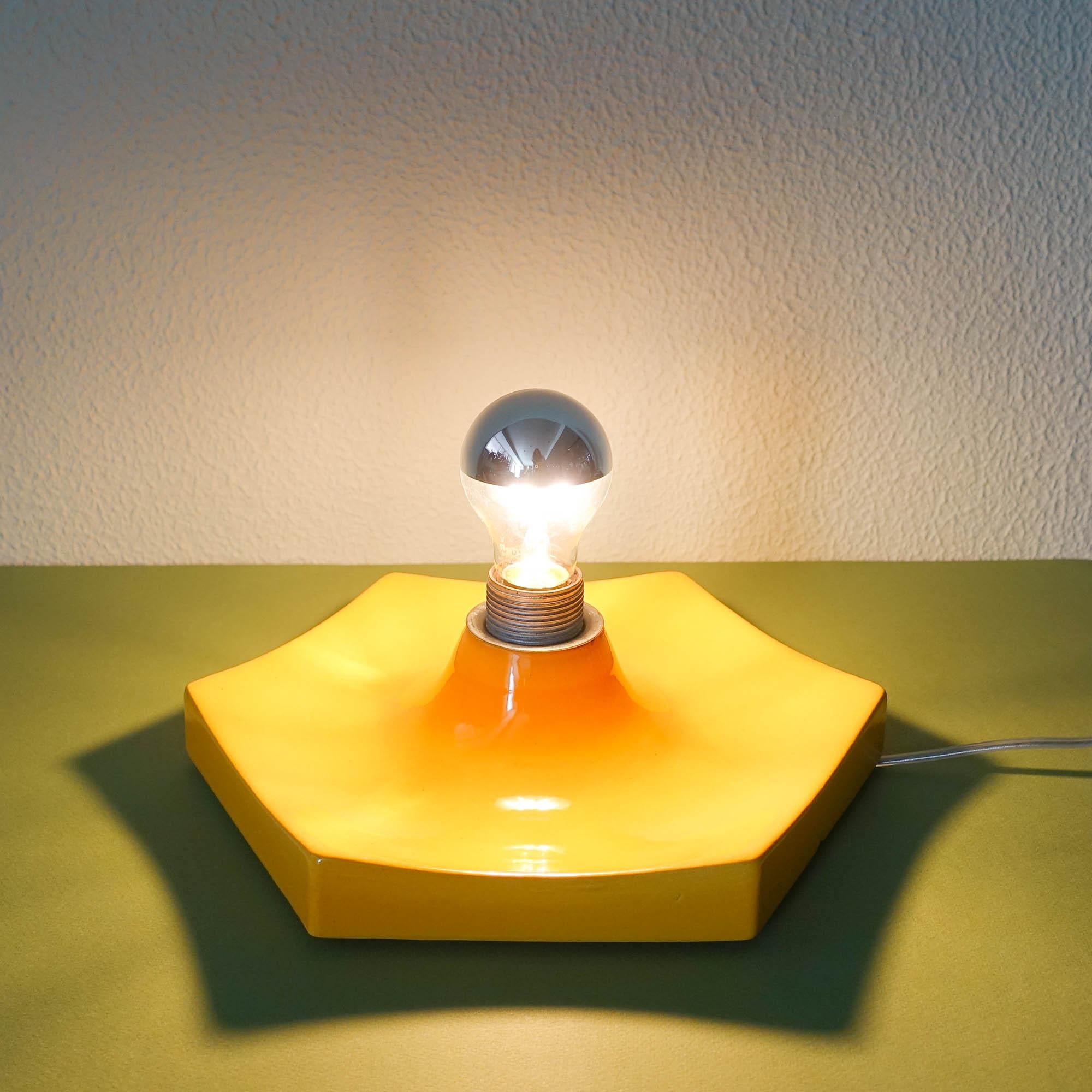 German Wall/ Ceiling Ceramic Lamp, 1970s For Sale 3