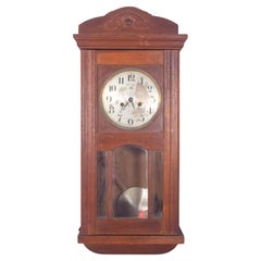 Antique German Wall Clock in Oak Wood, Haller A.G.