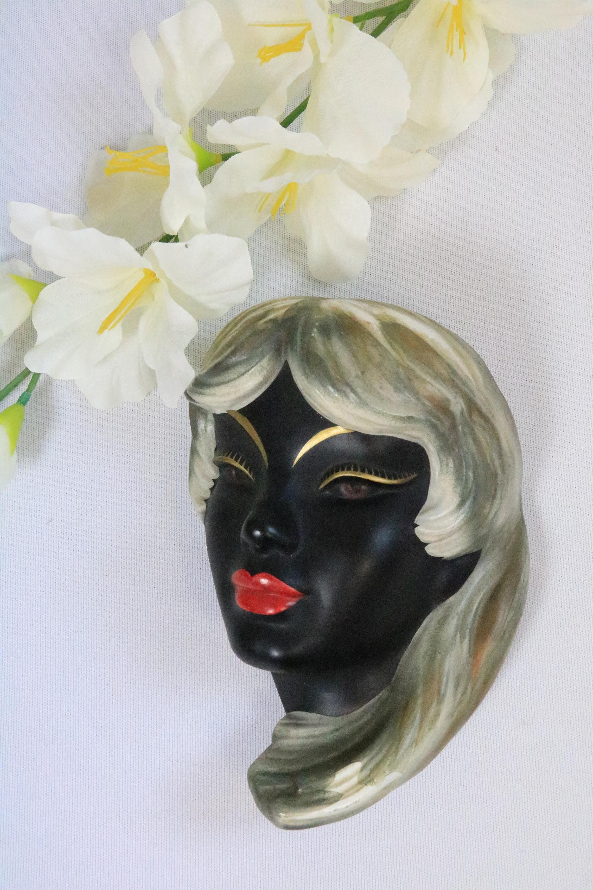 Clay German Wall Mask from the 1950s, GOEBEL, Mainit For Sale