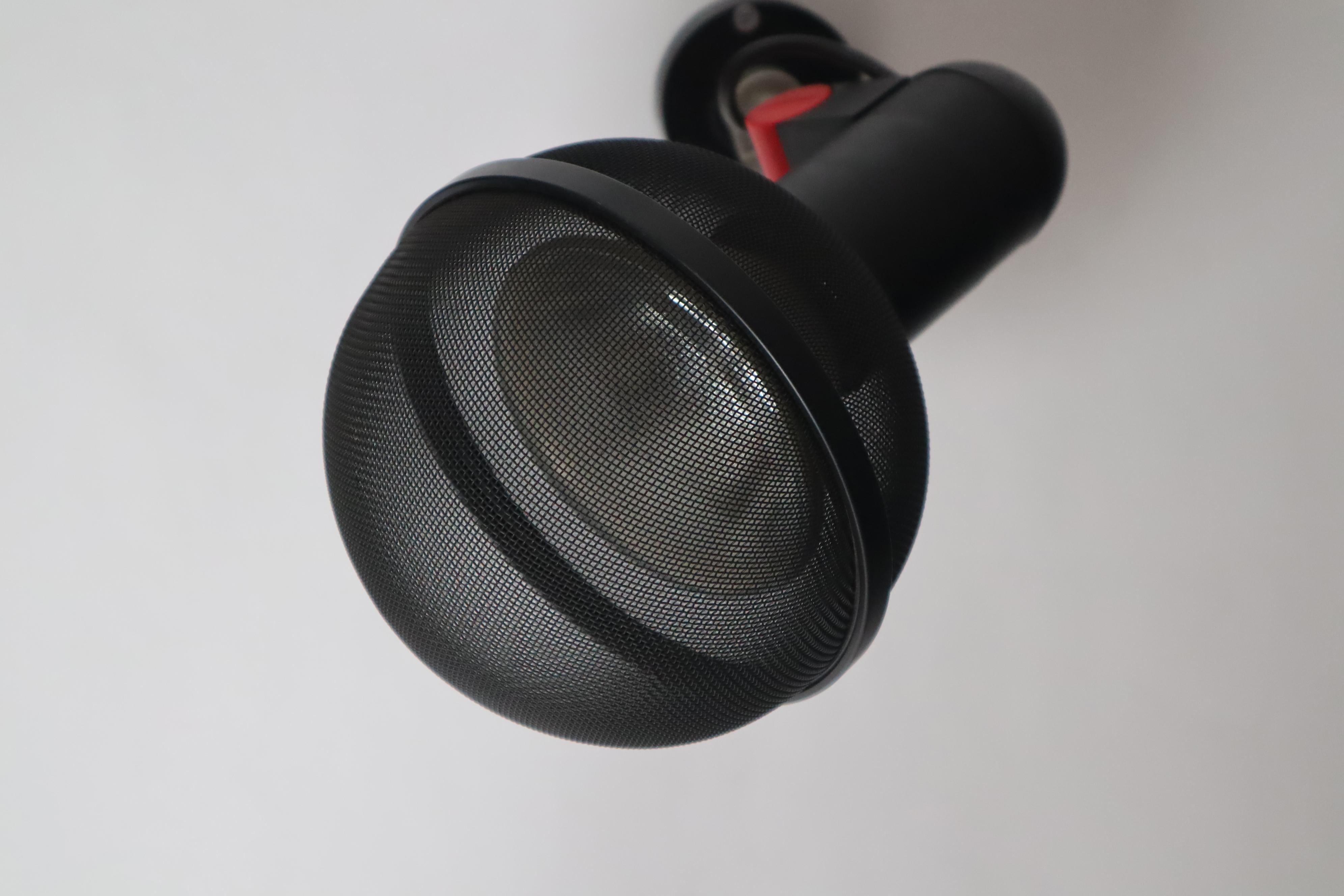 Metal German Wall or Ceiling Light in the Shape of a Microphone from Erco Leuchten For Sale