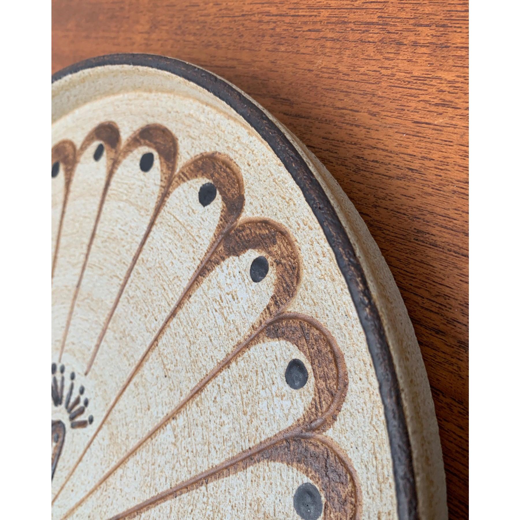 Ceramic German Wall Plate or Bowl with Peacock Motif from Sgrafo Modern, 1960s For Sale