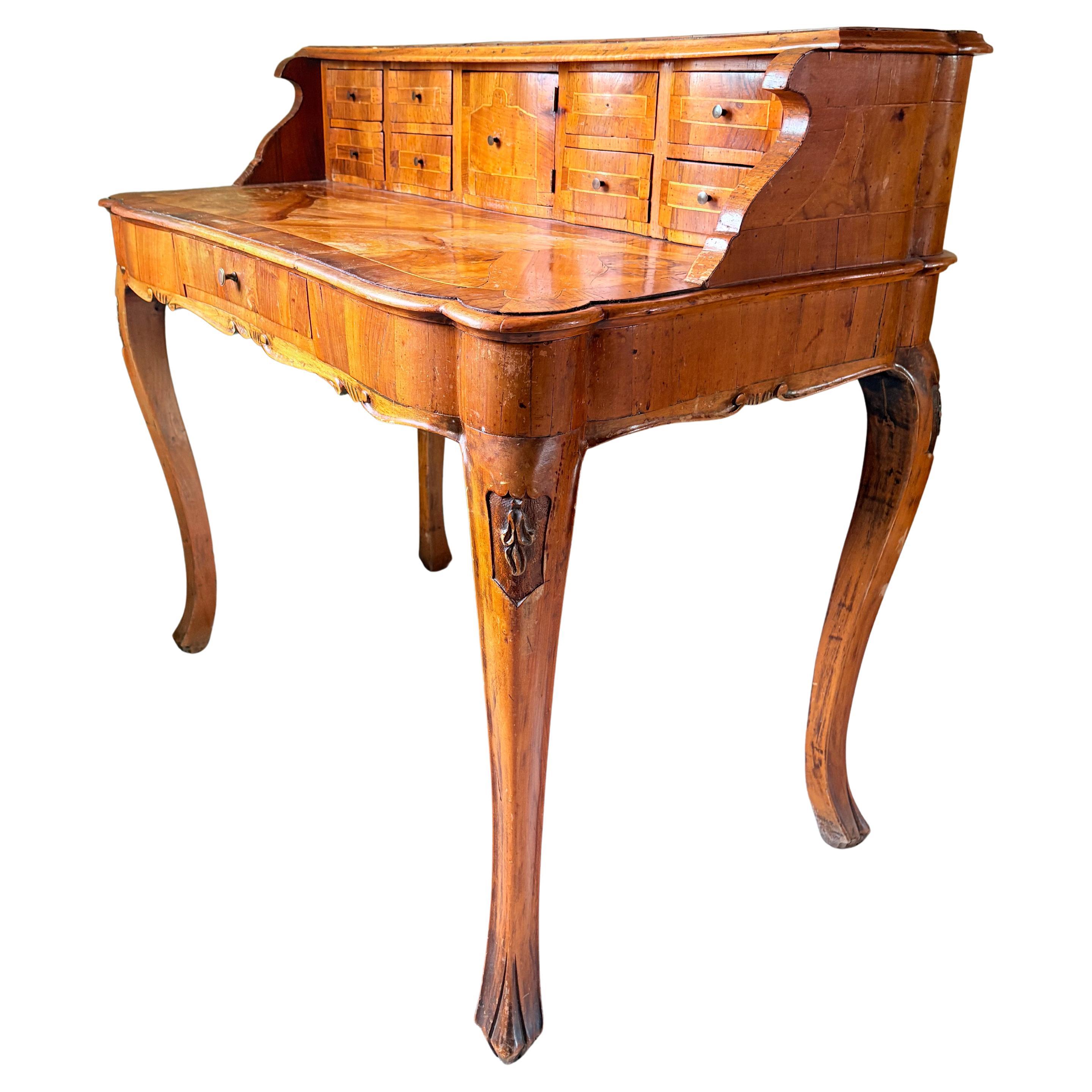 German Walnut Baroque Desk or Dressing table Mid-18th Century