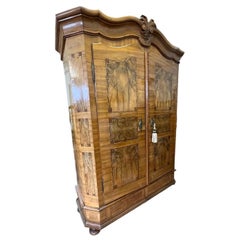 German Walnut Baroque Wardrobe or Cabinet MIddle of 18th Century