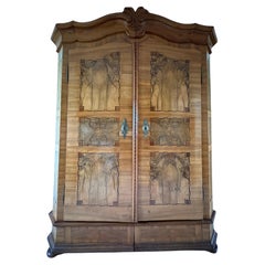 German Walnut Baroque Wardrobe or Cabinet MIddle of 18th Century