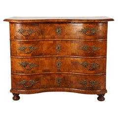 Antique German Walnut 
Parquetry Commode