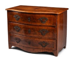 German Walnut Three Drawer Chest, Early 19th Century