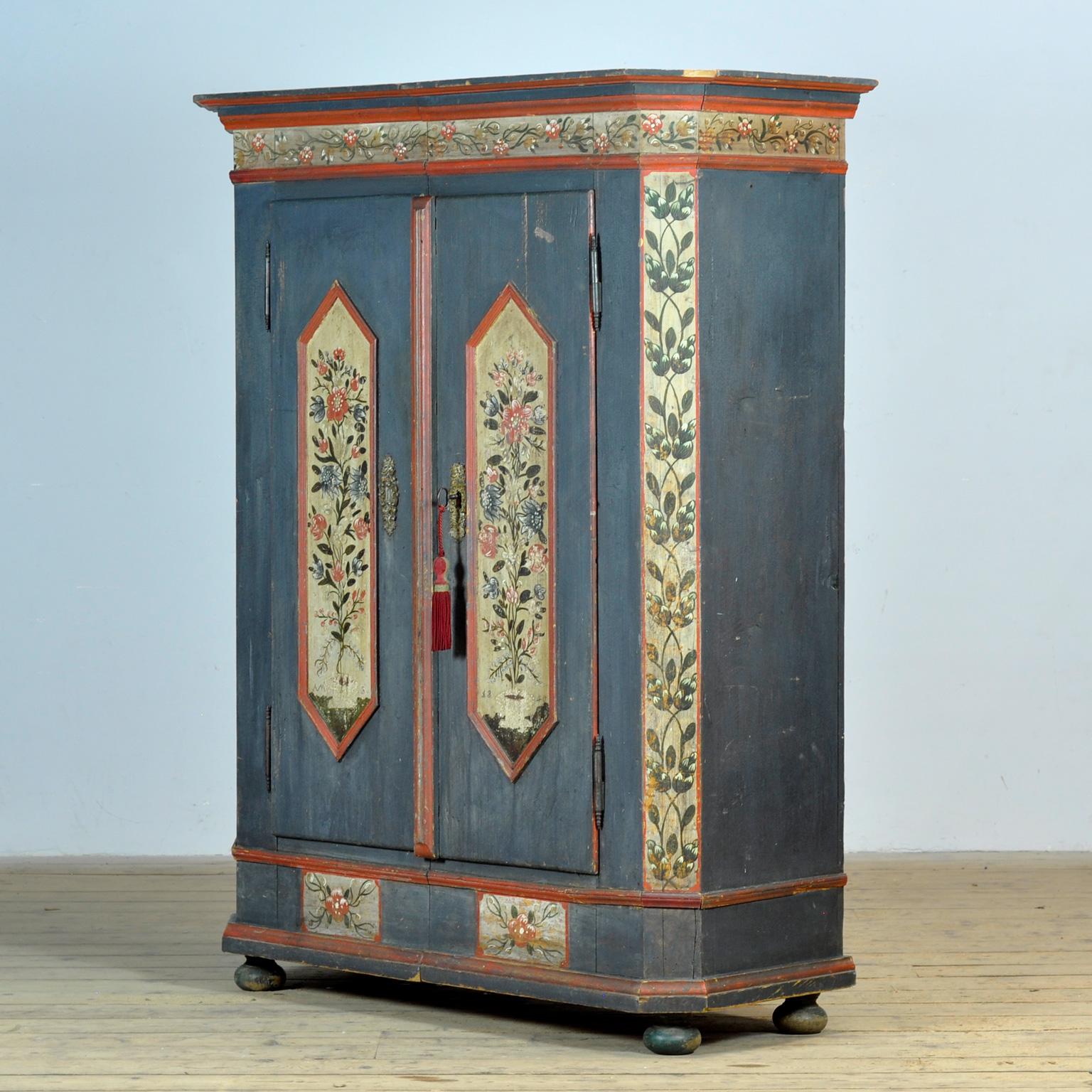 Artisanat Cabinet de mariage allemand, daté de 1840 en vente