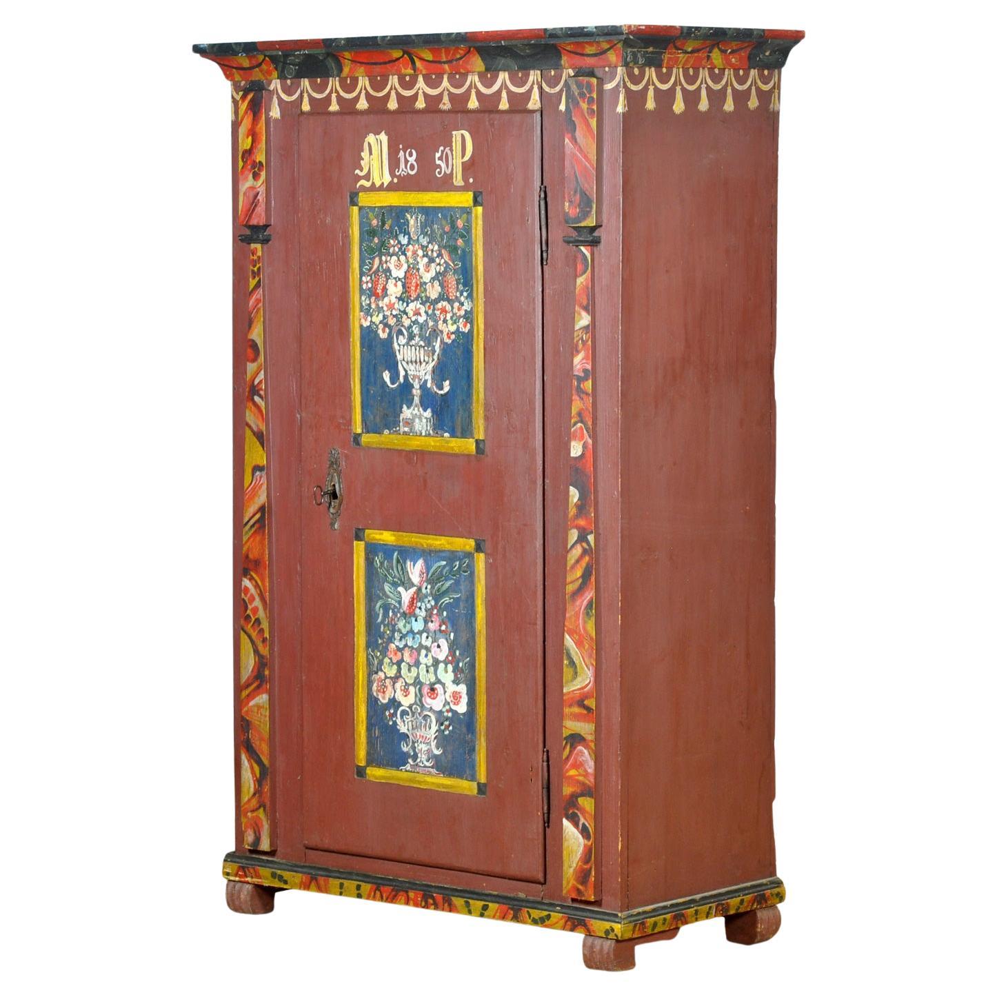 German Wedding Cabinet, dated 1850 For Sale