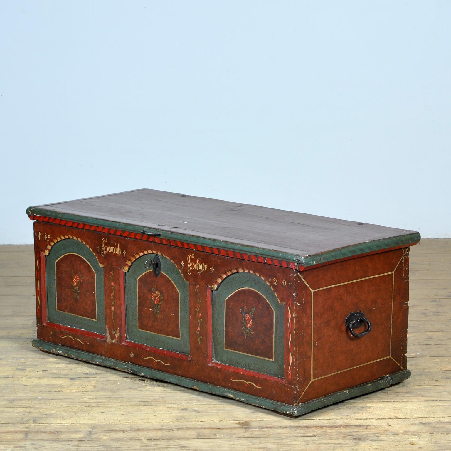 Rustic German Wedding Chest from 1820
