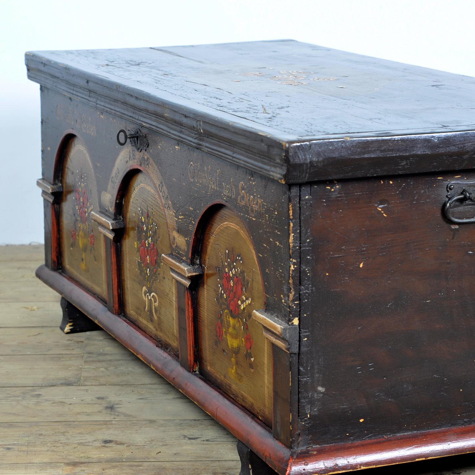 German Wedding Chest from 1842 For Sale 6