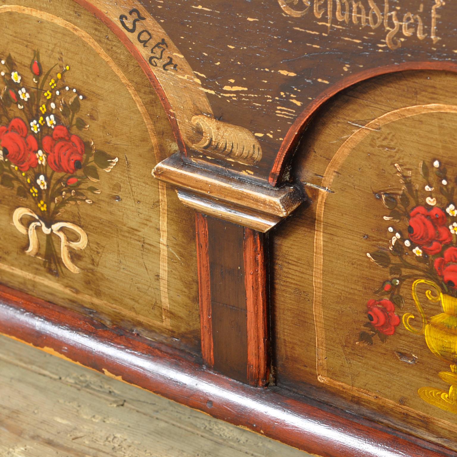 Mid-19th Century German Wedding Chest from 1842 For Sale