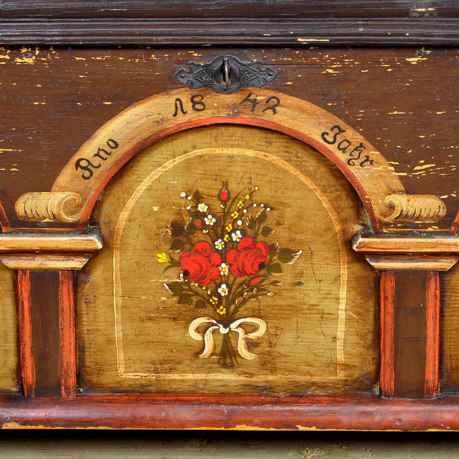 German Wedding Chest from 1842 For Sale 1