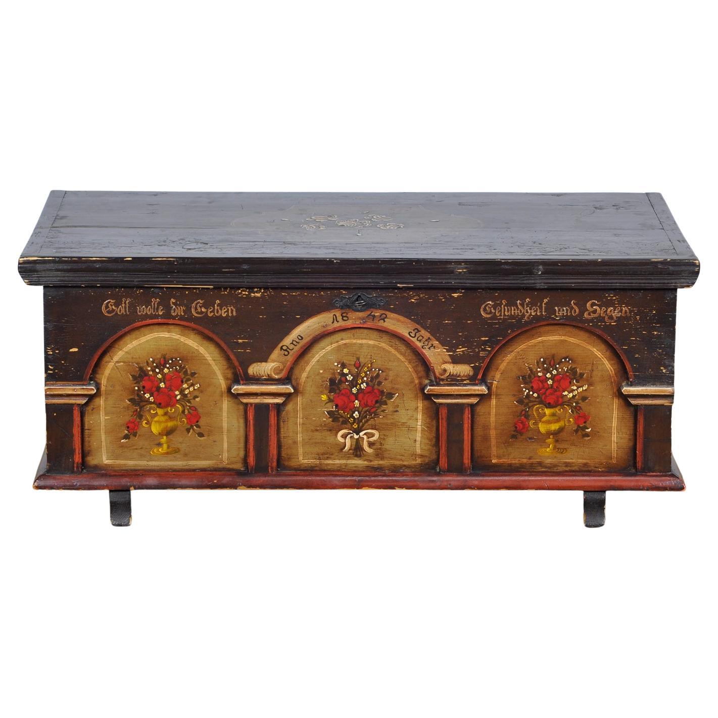 German Wedding Chest from 1842 For Sale