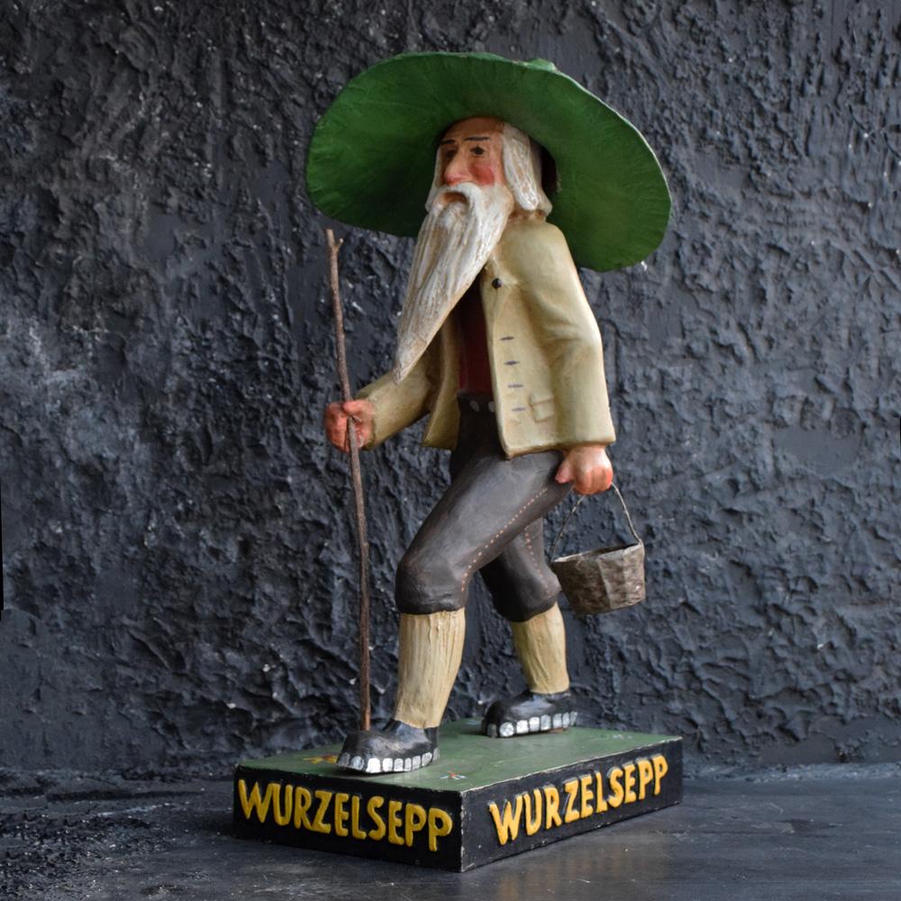 Folk Art German Werbefigur Wurzelsepp Papier Mache Advertising Figure, circa 1930