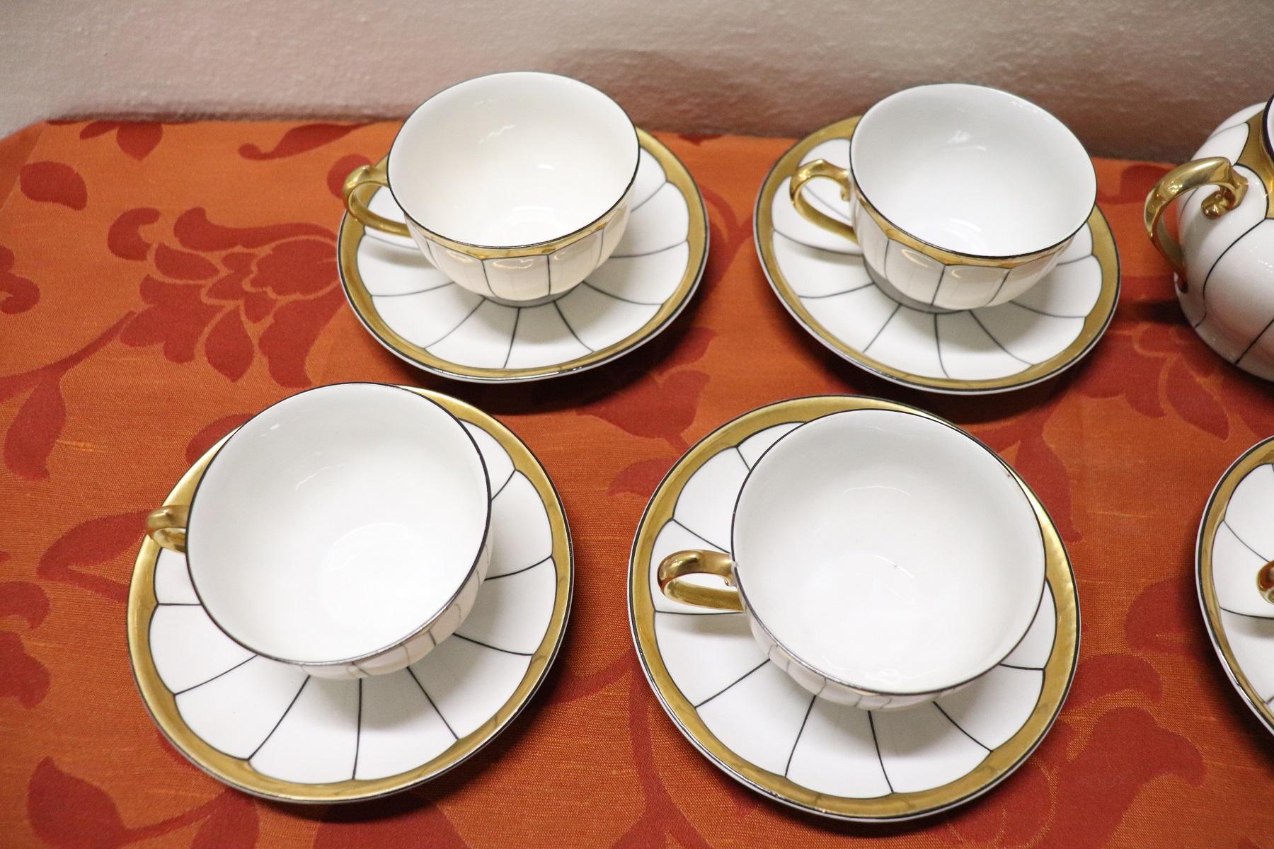 white and gold teapot set
