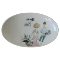 Antique Female Figures White Porcelain Jewelry Dish by Rosenthal, 20th Century