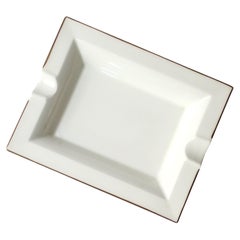 German White & Gold Porcelain Jewelry Tray Catchall Vide-Poche or Cigar Ashtray