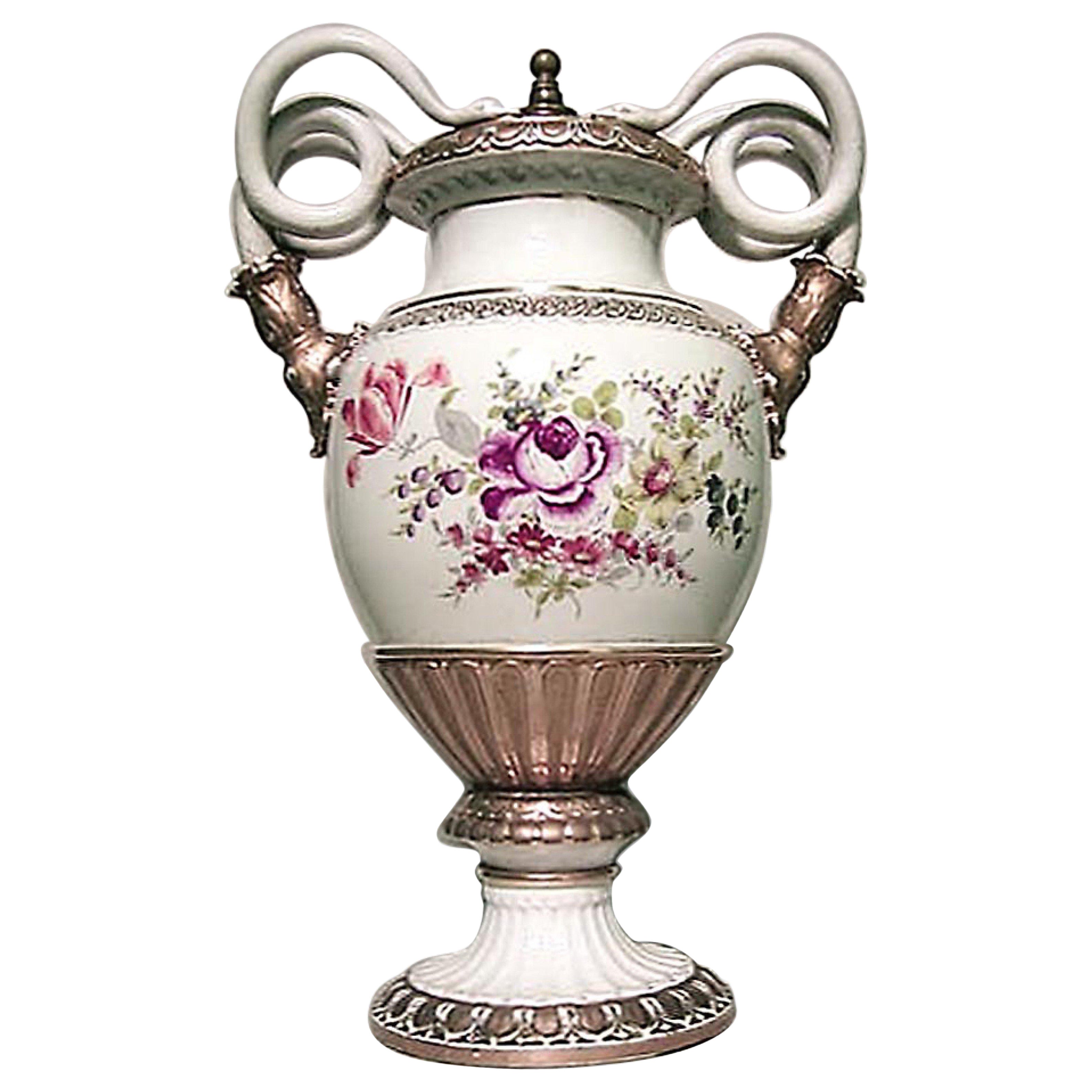 German White Meissen Porcelain Vase For Sale