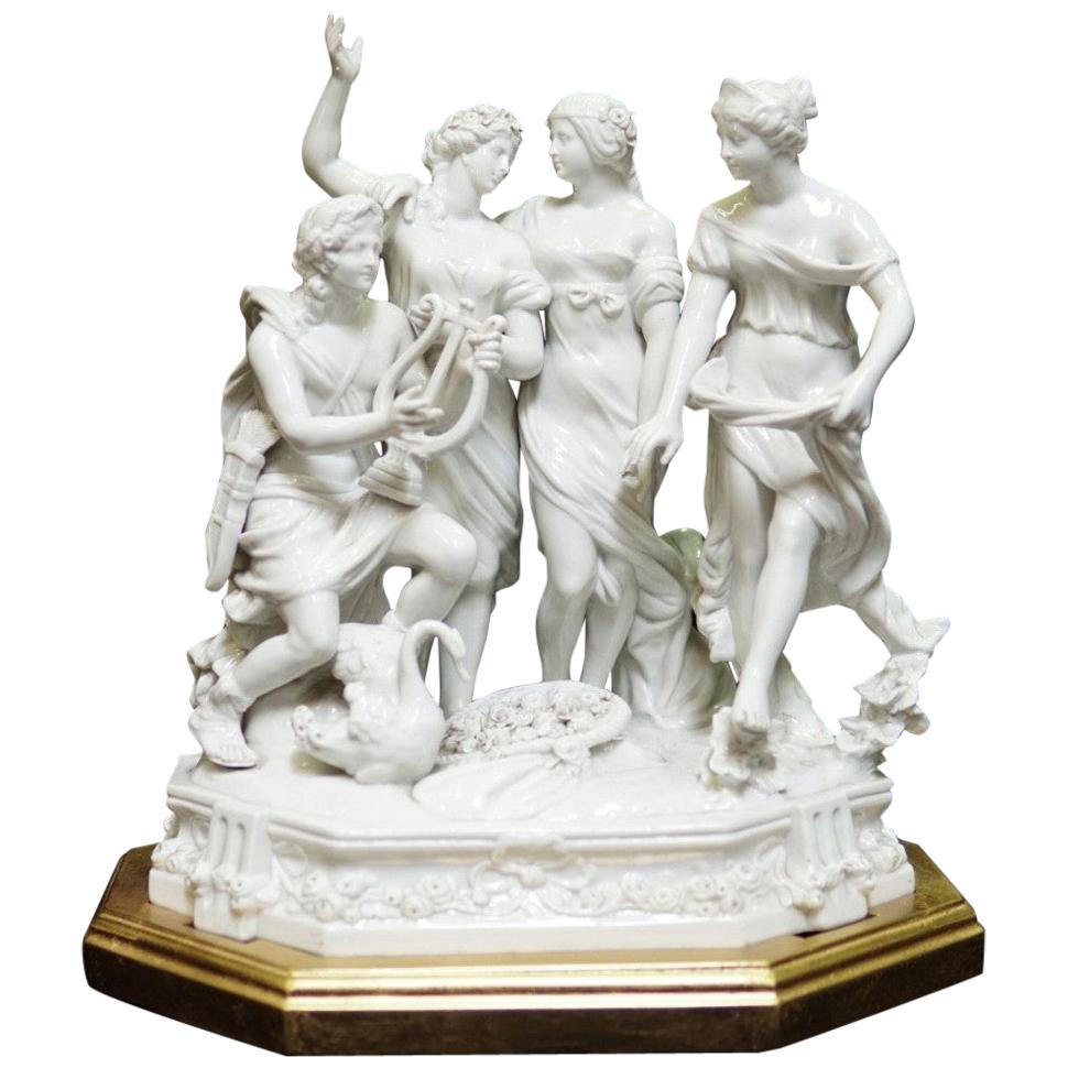 German White Porcelain Figure Group Centerpiece