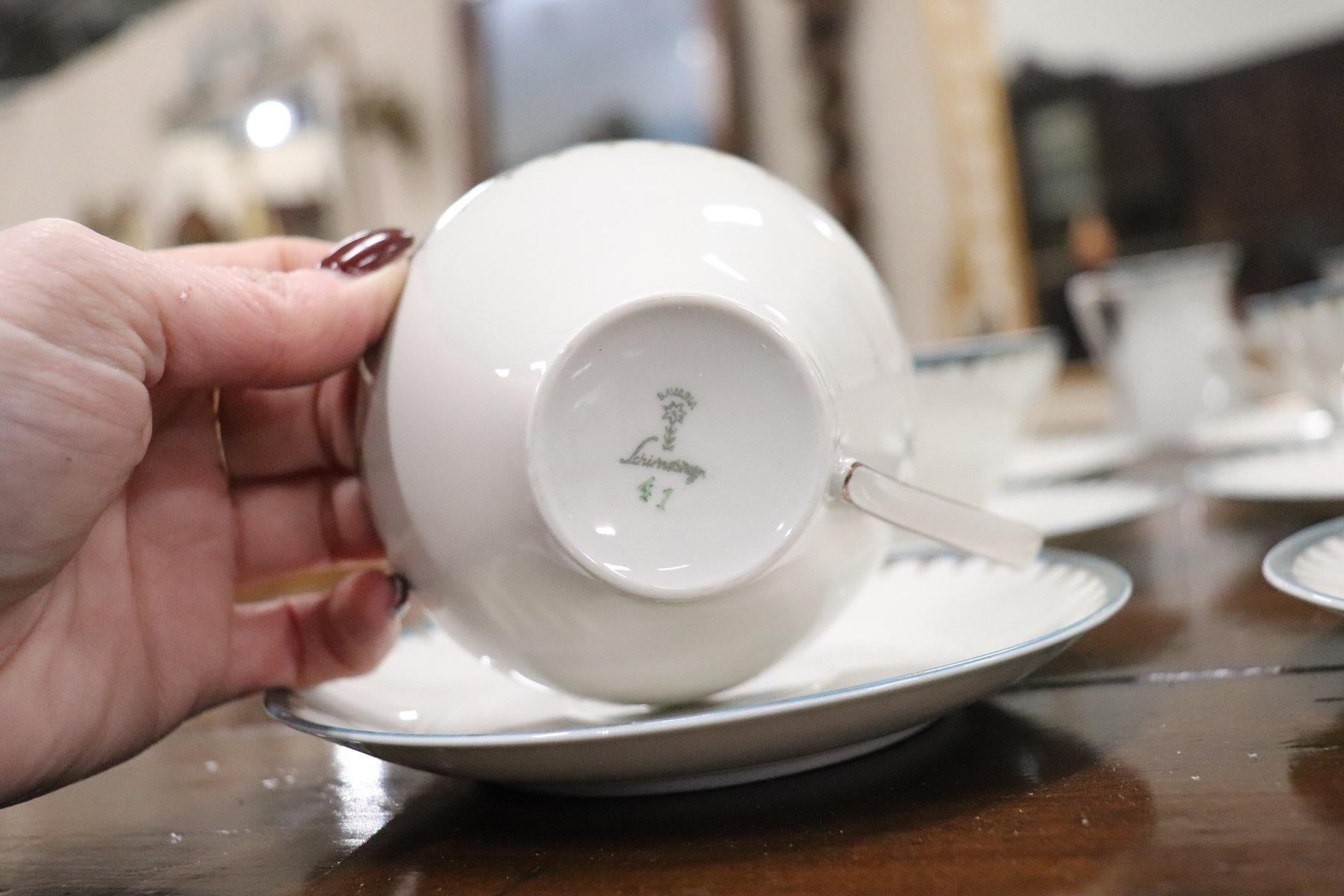 German White Porcelain Tea Set by Bavaria 27 Pieces In Excellent Condition In Casale Monferrato, IT