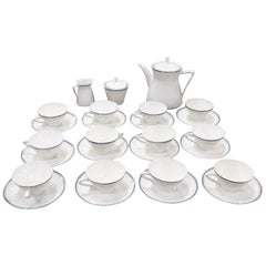 German White Porcelain Tea Set by Bavaria 27 Pieces