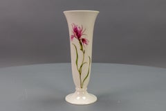 German White Porcelain Vase Pink Feather Carnation Flower by Hutschenreuther
